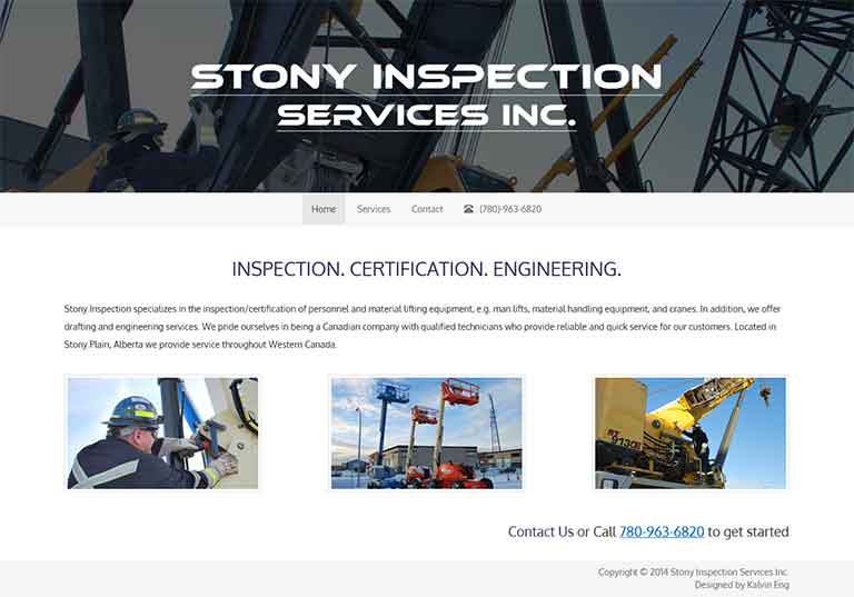 Stony Inspection Services Inc. Website